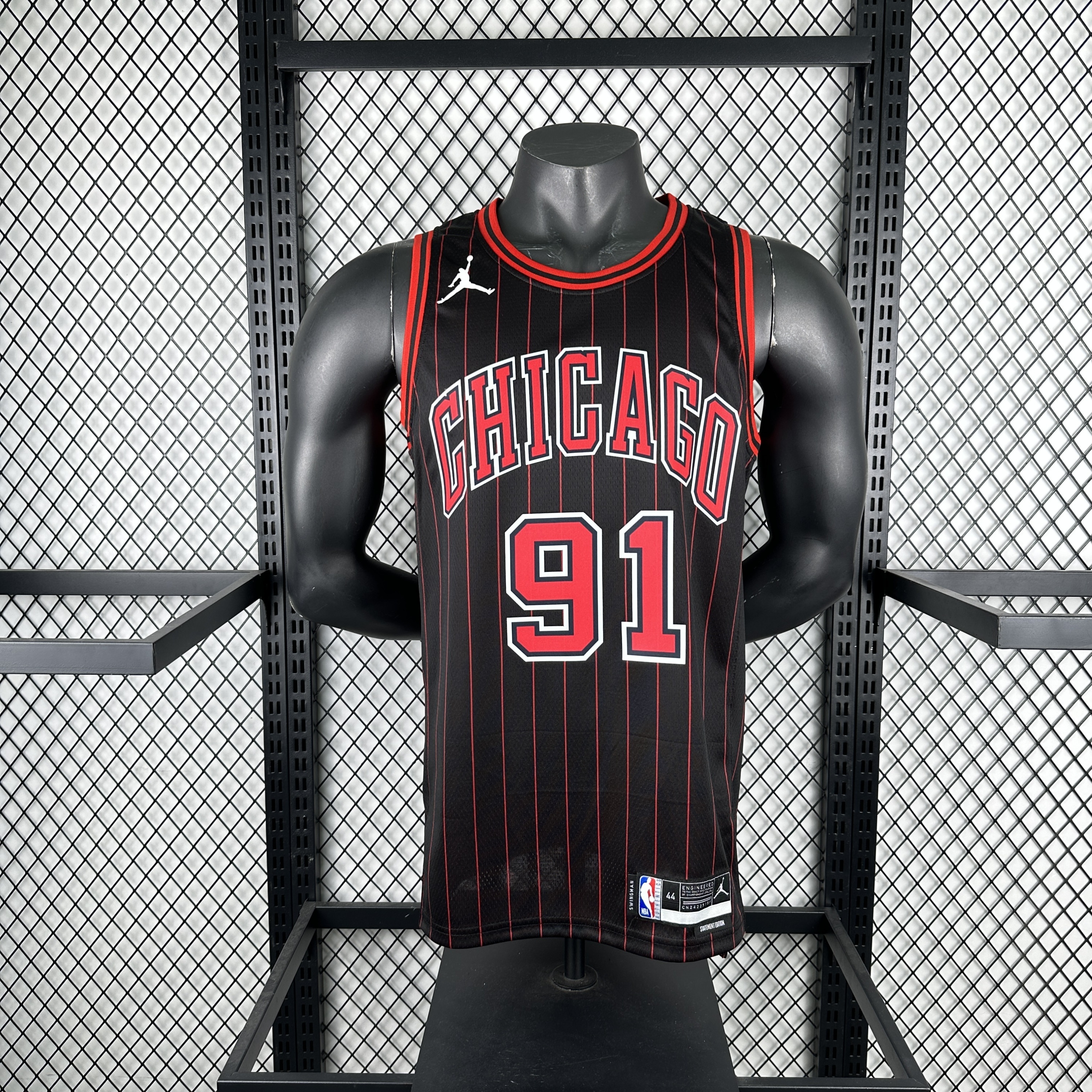 Men Chicago Bulls #91 Rodman black 2025 NBA jersey->atlanta braves->MLB Jersey